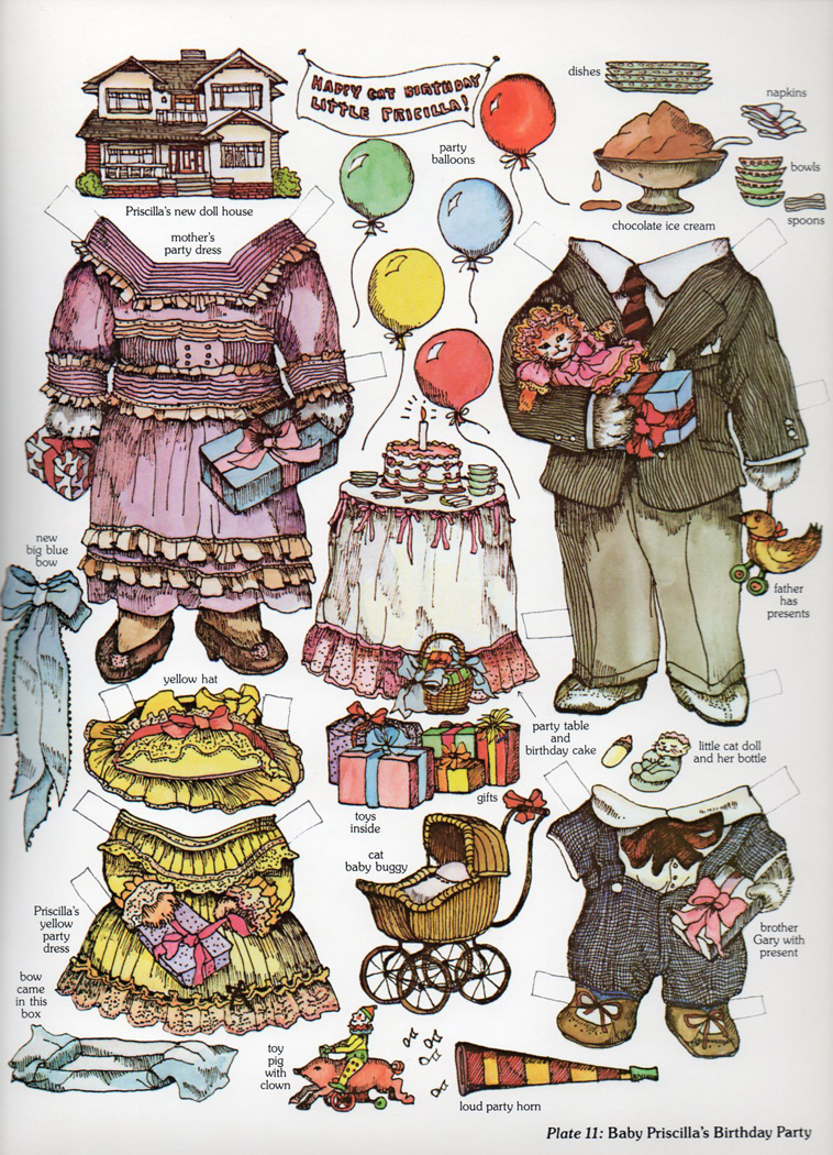Dover Books on Dolls and Paper Doll  VICTORIAN CAT FAMILY 